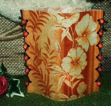Lantern made of laminated motif for tealight - Asiatische Blumen