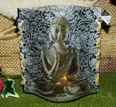 Lantern made of laminated motif for tealight – Asien