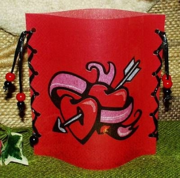 Lantern made of laminated motif for tealight – Tatoo