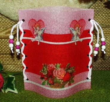 Lantern made of laminated motif for tealight -  Engel