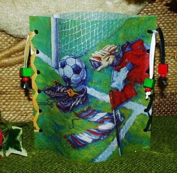 Lantern made of laminated motif for tealight – Fußball