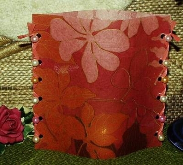 Lantern made of laminated motif for tealight – Blätter