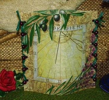 Lantern made of laminated motif for tealight - Sonnenuhr