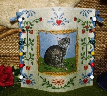 Lantern made of laminated motif for tealight - Katze und Schaf