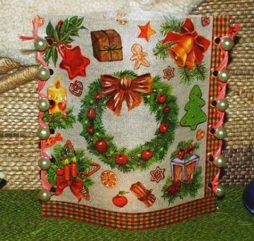 Lantern made of laminated motif for tealight - Weihnachten