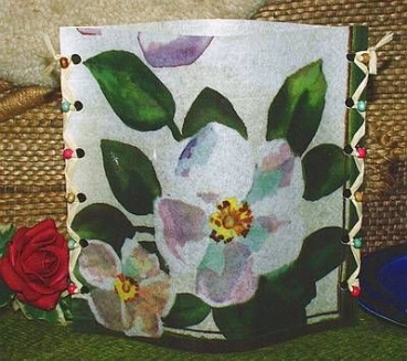 Lantern made of laminated motif for tealight – Magnolien