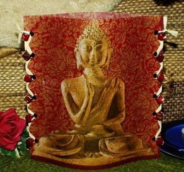 Lantern made of laminated motif for tealight – Buddha