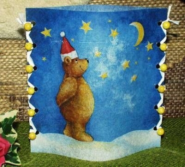 Lantern made of laminated motif for tealight - Teddy