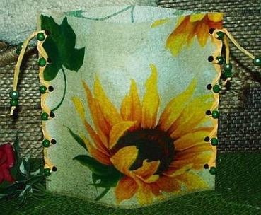 Lantern made of laminated motif for tealight – Sonnenblume