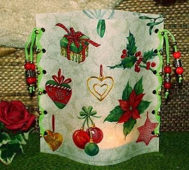 Lantern made of laminated motif for tealight – Weihnachtsmotive