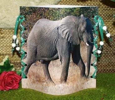 Lantern made of laminated motif for tealight - Elefant
