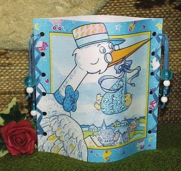 Lantern made of laminated motif for tealight - Storch