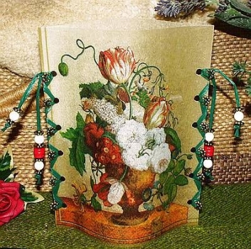 Lantern made of laminated motif for tealight – Blumenstrauß