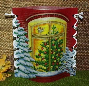 Lantern made of laminated motif for tealight – Fenster