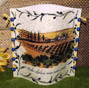 Lantern made of laminated motif for tealight -  Toscana