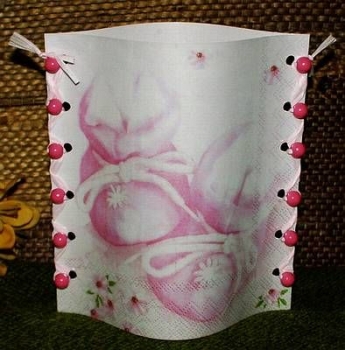 Lantern made of laminated motif for tealight - Baby Shoes