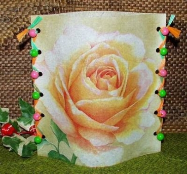 Lantern made of laminated motif for tealight - Rose