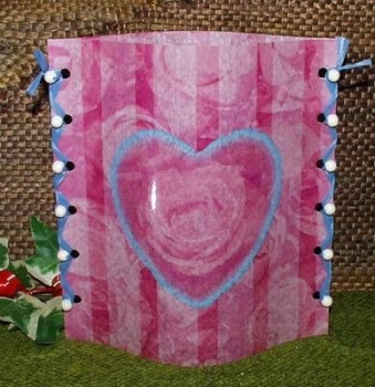 Lantern made of laminated motif for tealight - Rose / Herz