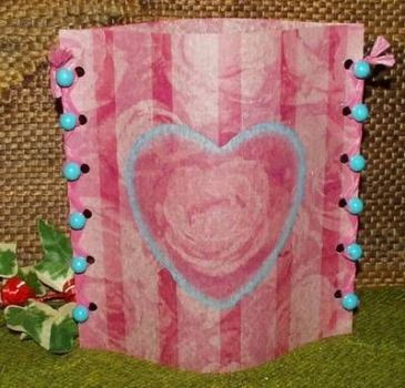 Lantern made of laminated motif for tealight – Rose / Herz