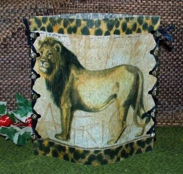 Lantern made of laminated motif for tealight -  Löwe