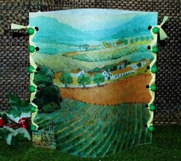 Lantern made of laminated motif for tealight - Weingut