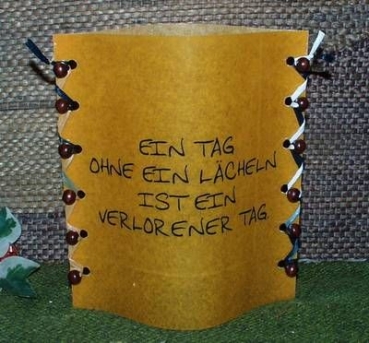 Lantern made of laminated motif for tealight -  Ein Tag ohne Lächeln
