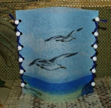Lantern made of laminated motif for tealight – Möwen