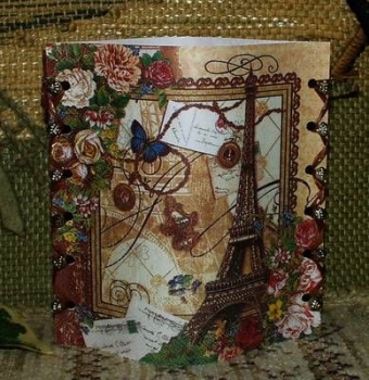 Lantern made of laminated motif for tealight -  Paris