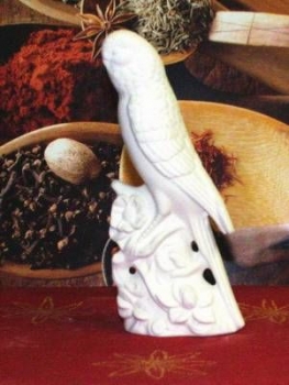 Sittich - linksschauend – 18,5 cm hoch - Schrühware