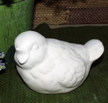 Spatz mit anliegenden Flügeln – 14 cm - Schrühware