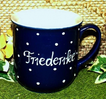 RKT - Namens-Tasse - Ein-Punkt-Blau - Friederike