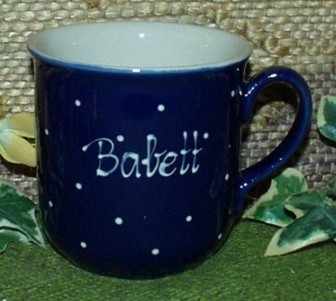 RKT - Namens-Tasse - Ein-Punkt-Blau - Babett