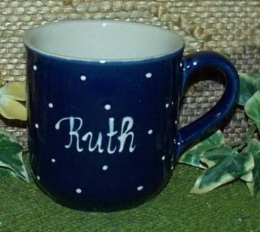 RKT - Namens-Tasse - Ein-Punkt-Blau - Ruth