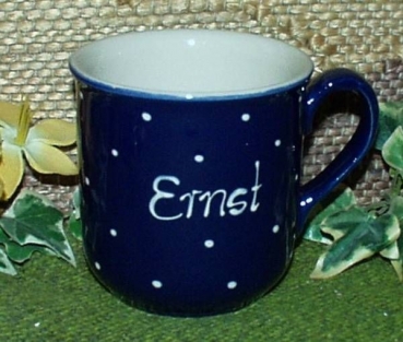 RKT - Namens-Tasse - Ein-Punkt-Blau - Ernst