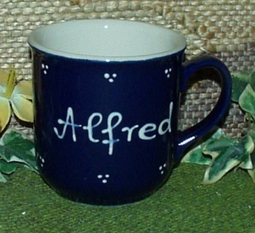 RKT - Namens-Tasse - Ein-Punkt-Blau - Alfred