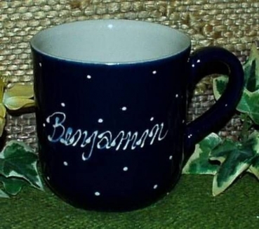 RKT - Namens-Tasse - Ein-Punkt-Blau - Benjamin