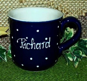 RKT - Namens-Tasse - Ein-Punkt-Blau - Richard