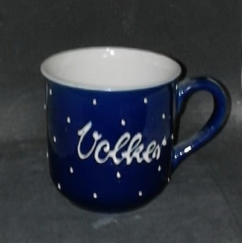 RKT - Namens-Tasse - Ein-Punkt-Blau – Volker