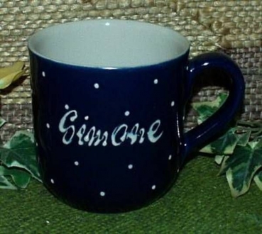 RKT - Namens-Tasse - Ein-Punkt-Blau - Simone