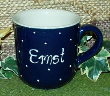 RKT - Namens-Tasse - Ein-Punkt-Blau - Ernst