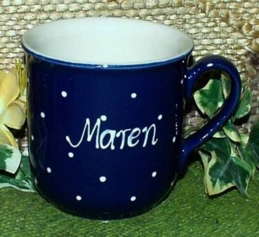 RKT - Namens-Tasse - Ein-Punkt-Blau - Maren