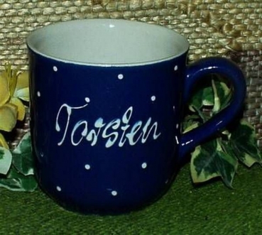 RKT - Namens-Tasse - Ein-Punkt-Blau - Torsten