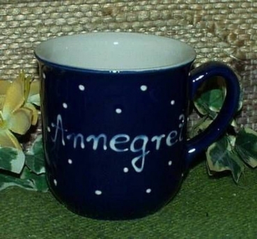 RKT - Namens-Tasse - Ein-Punkt-Blau - Annegret