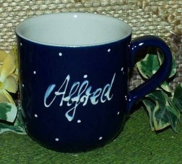 RKT - Namens-Tasse - Ein-Punkt-Blau - Alfred