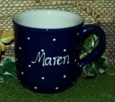 RKT - Namens-Tasse - Ein-Punkt-Blau - Maren