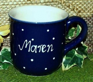 RKT - Namens-Tasse - Ein-Punkt-Blau - Maren