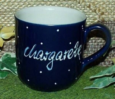 RKT - Namens-Tasse - Ein-Punkt-Blau - Margarete