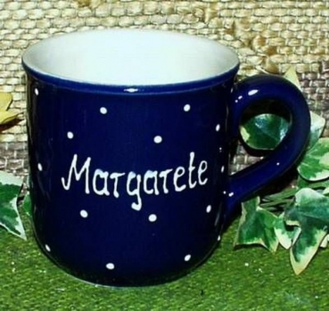 RKT - Namens-Tasse - Ein-Punkt-Blau - Margarete