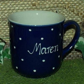 RKT - Namens-Tasse - Ein-Punkt-Blau - Maren