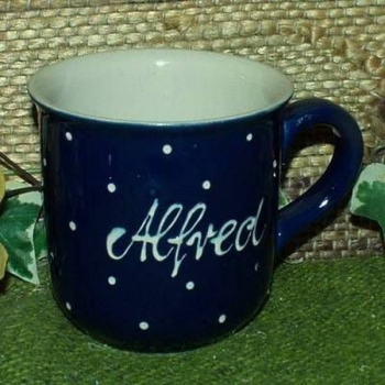 RKT - Namens-Tasse - Ein-Punkt-Blau - Alfred